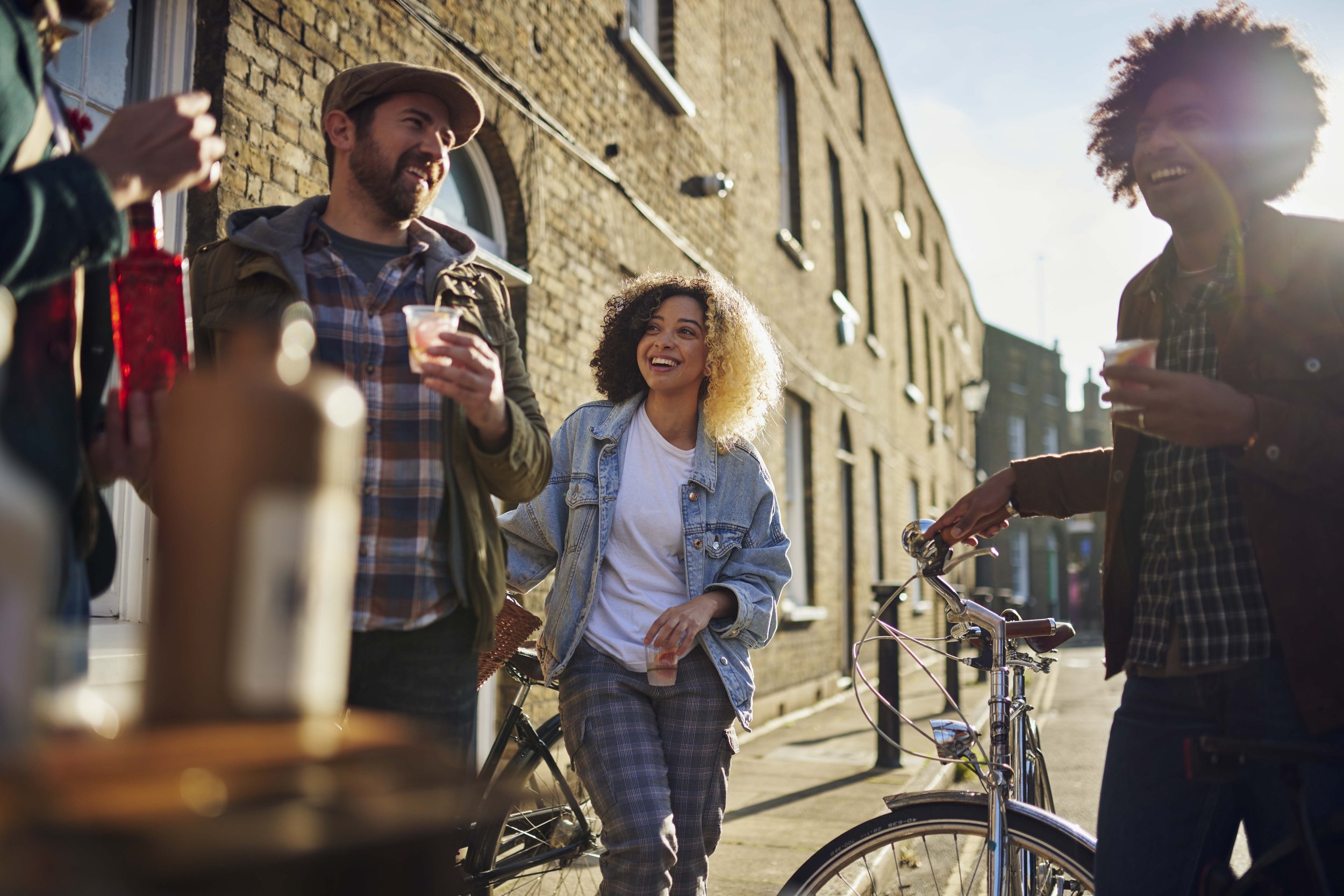 A group of people enjoying gin tasting on the London Gin Safari 