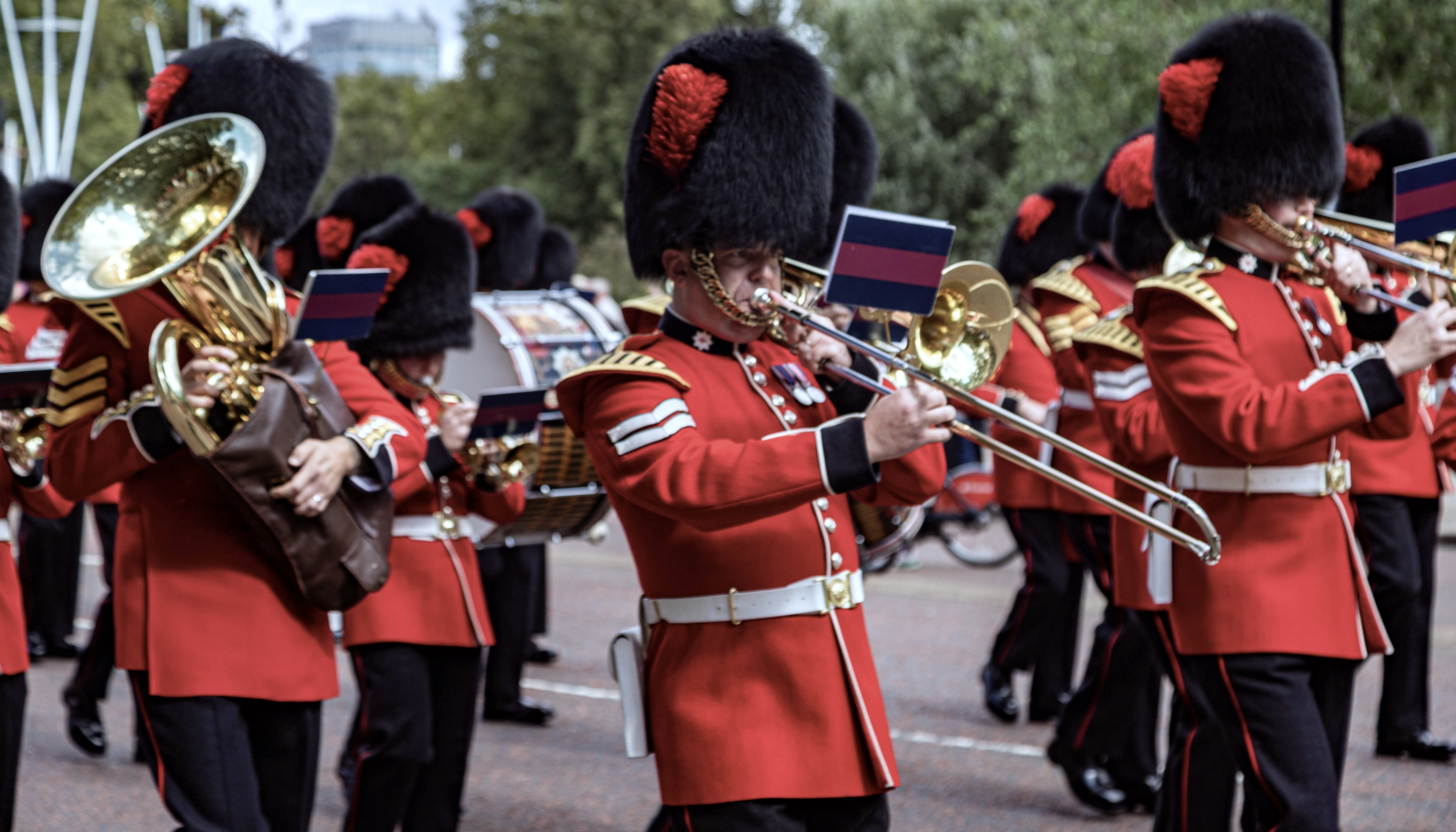 Changing of the guard at Buckingham Palace. 