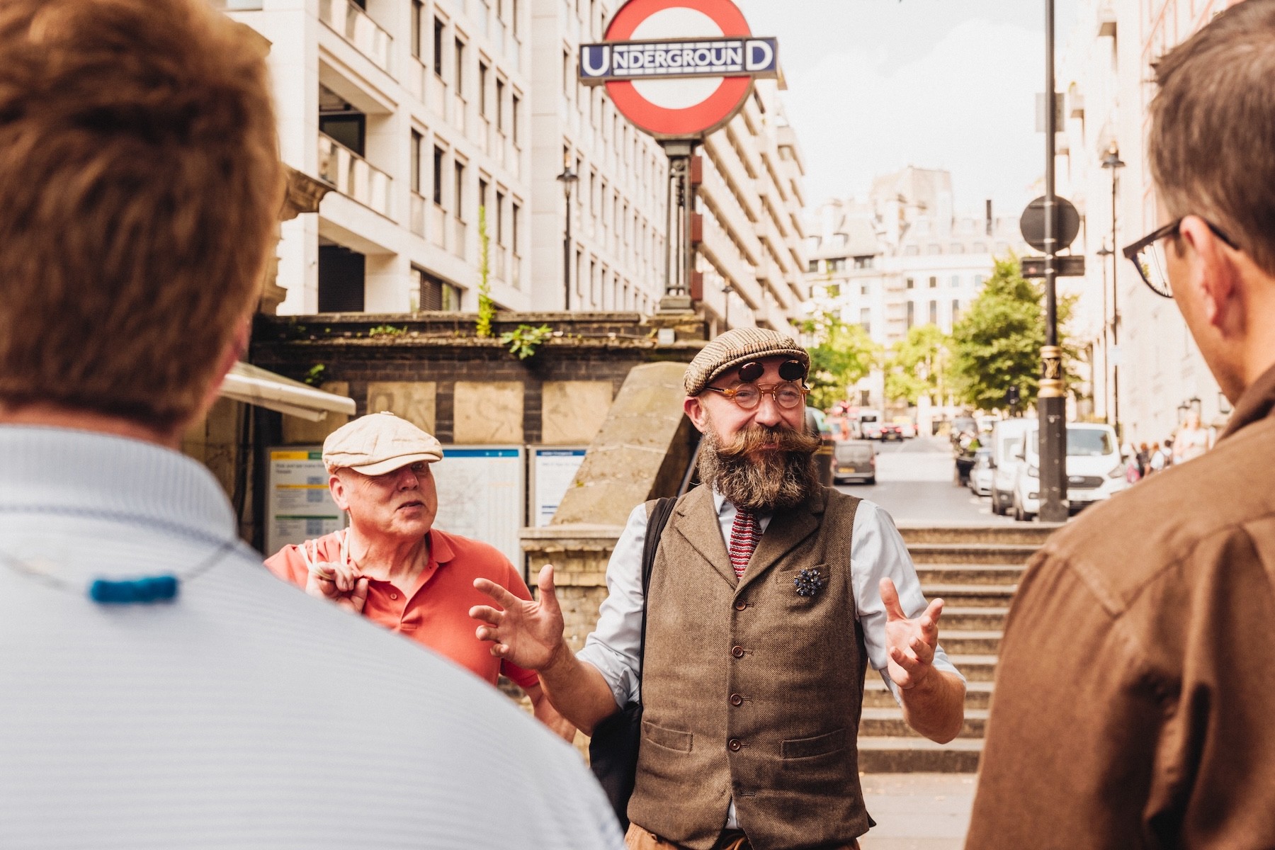 A history enthusiast enjoying Tally Ho Tales of London 