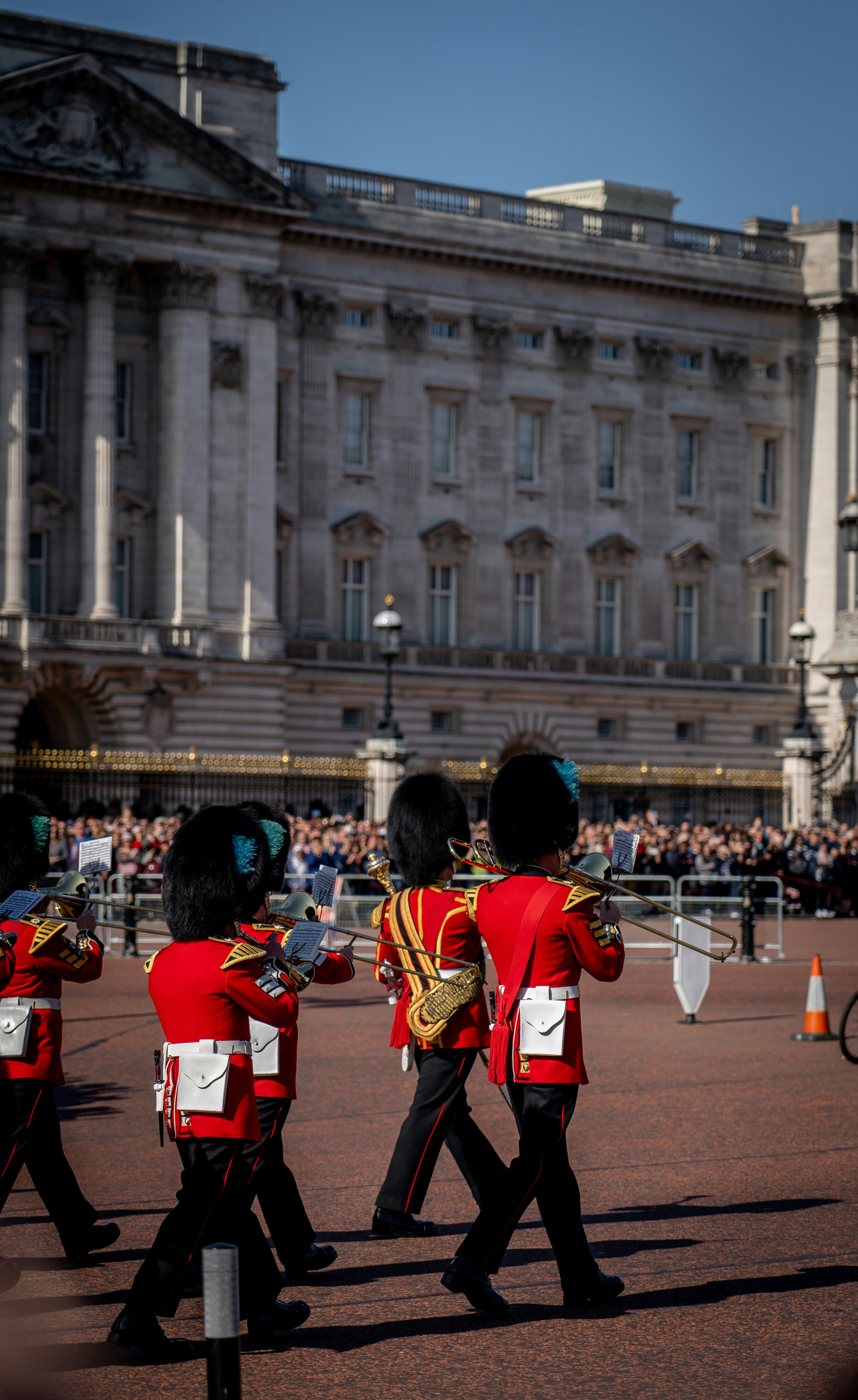 changing of the guard in front of Buckingham Palace, London