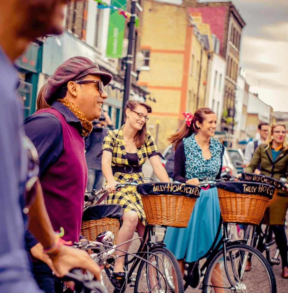 Tweed Run bike hire in London with Tally Ho